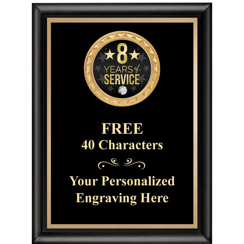 6X8 BLK SHINY EXEC INSERT PLQ