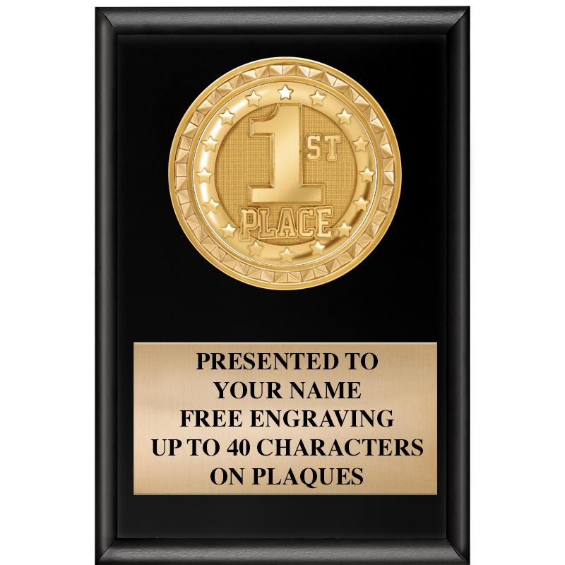 4" X 6" SHINY BLACK INSERT PLQ