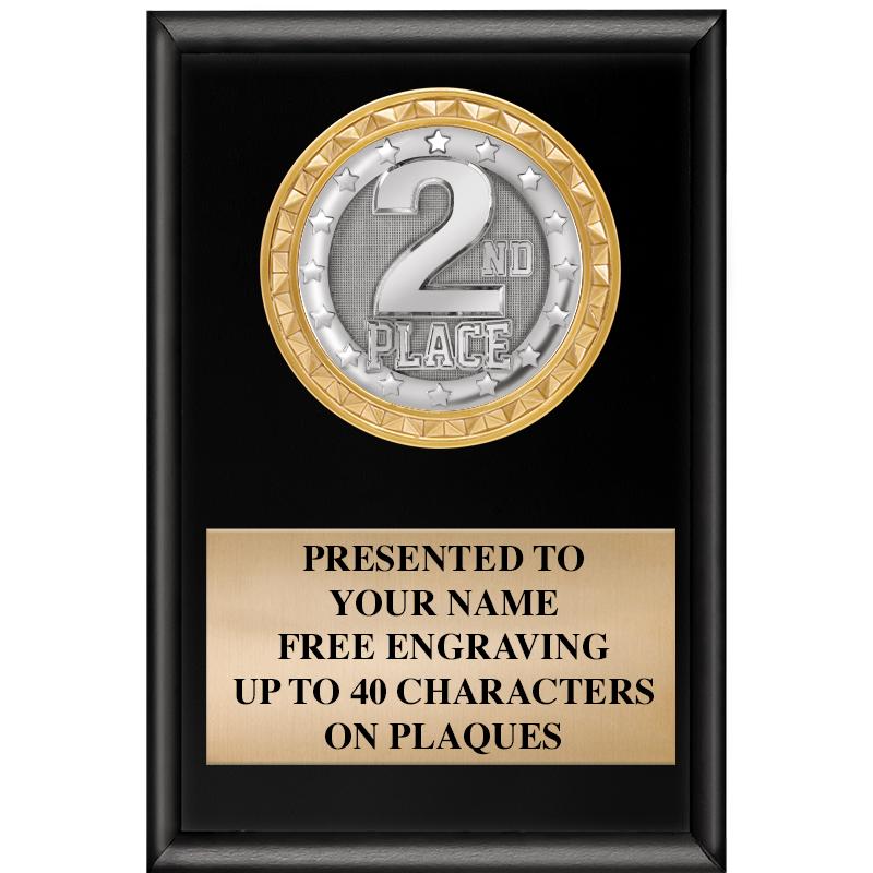 4" X 6" SHINY BLACK INSERT PLQ