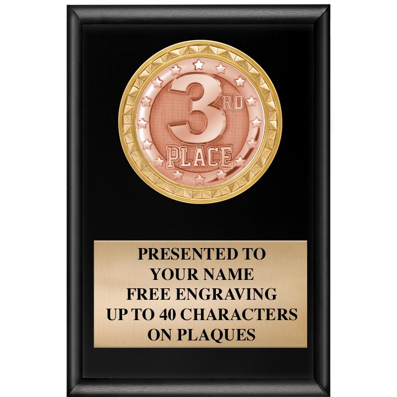 4" X 6" SHINY BLACK INSERT PLQ