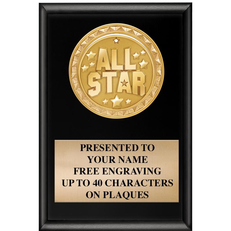 4" X 6" SHINY BLACK INSERT PLQ