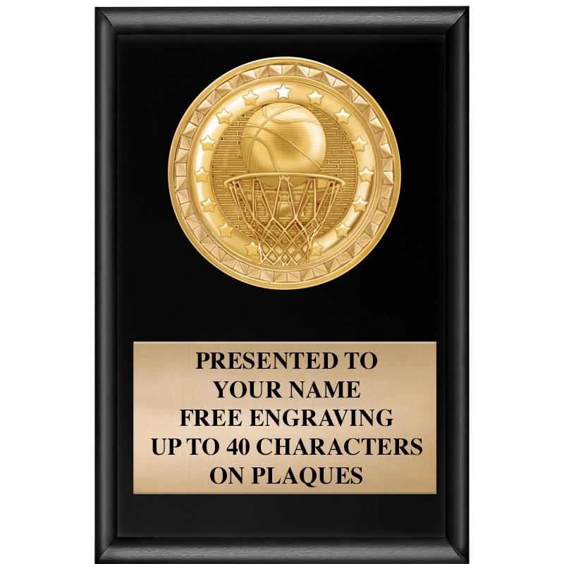 4" X 6" SHINY BLACK INSERT PLQ