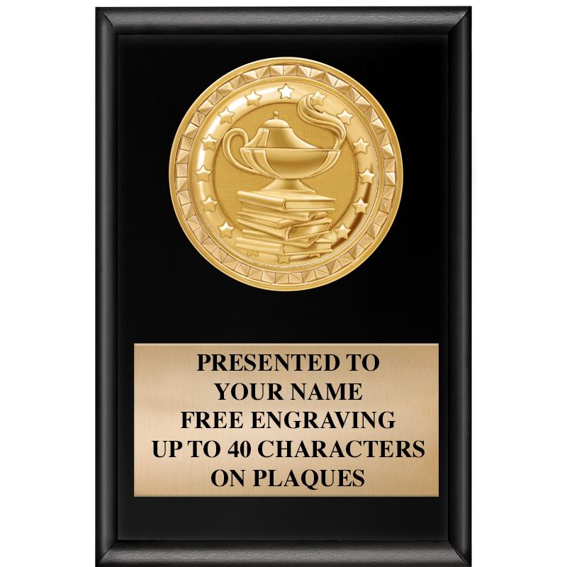 4" X 6" SHINY BLACK INSERT PLQ