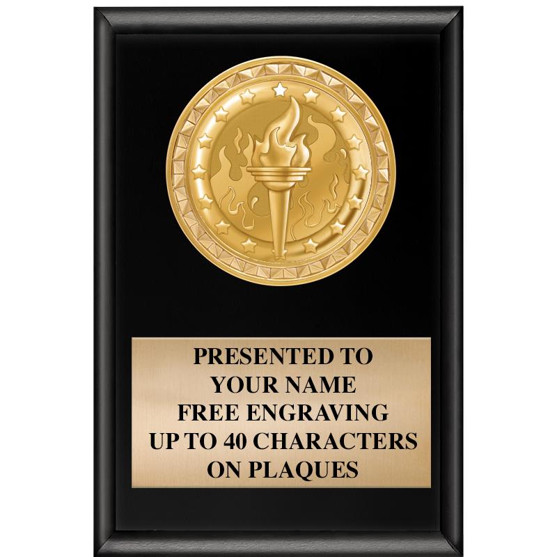 4" X 6" SHINY BLACK INSERT PLQ