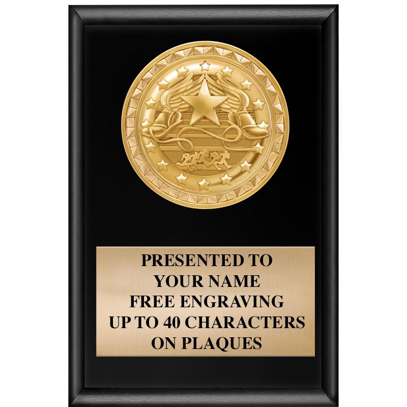 4" X 6" SHINY BLACK INSERT PLQ