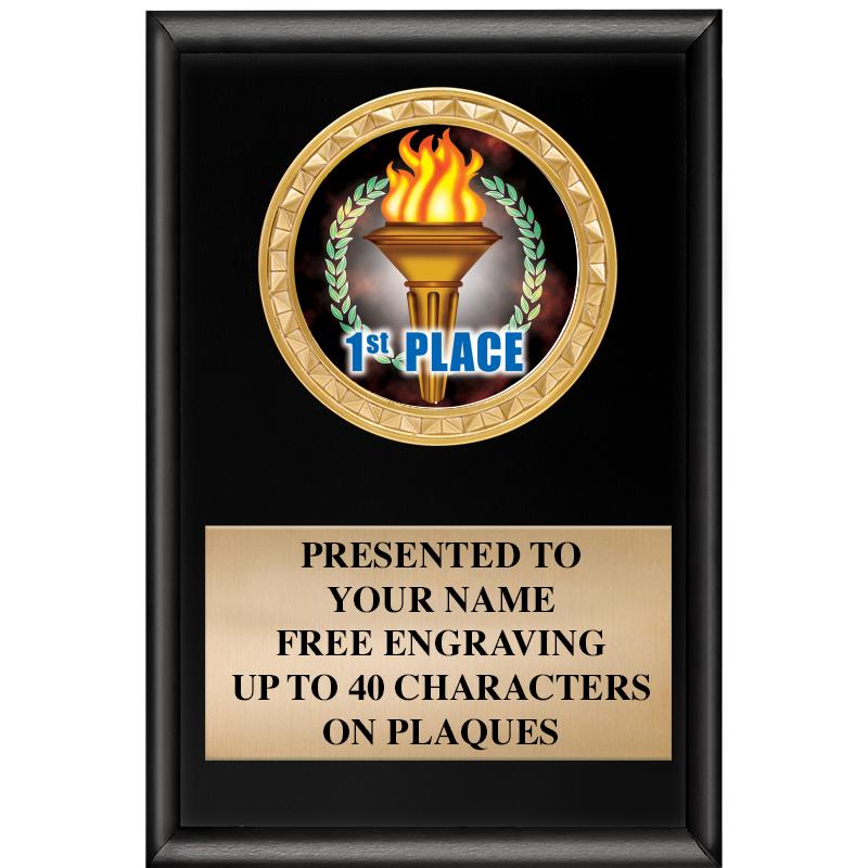 4" X 6" SHINY BLACK INSERT PLQ