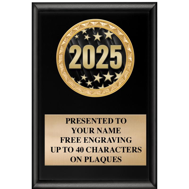 4" X 6" SHINY BLACK INSERT PLQ