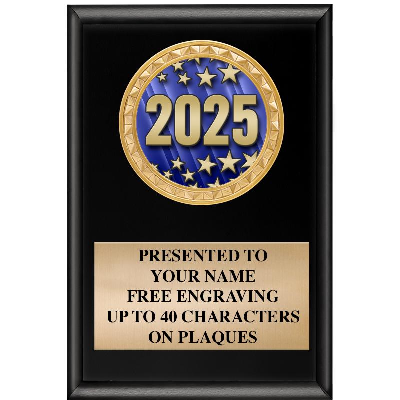 4" X 6" SHINY BLACK INSERT PLQ