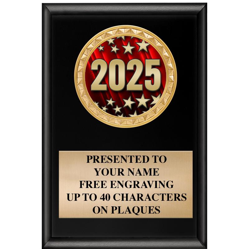 4" X 6" SHINY BLACK INSERT PLQ