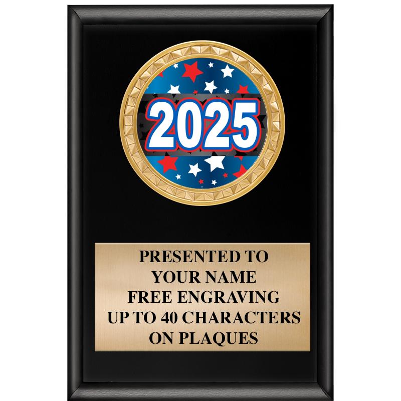 4" X 6" SHINY BLACK INSERT PLQ