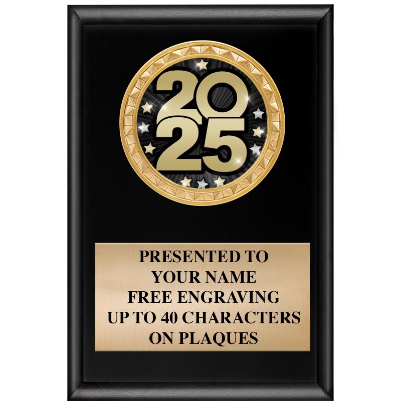 4" X 6" SHINY BLACK INSERT PLQ