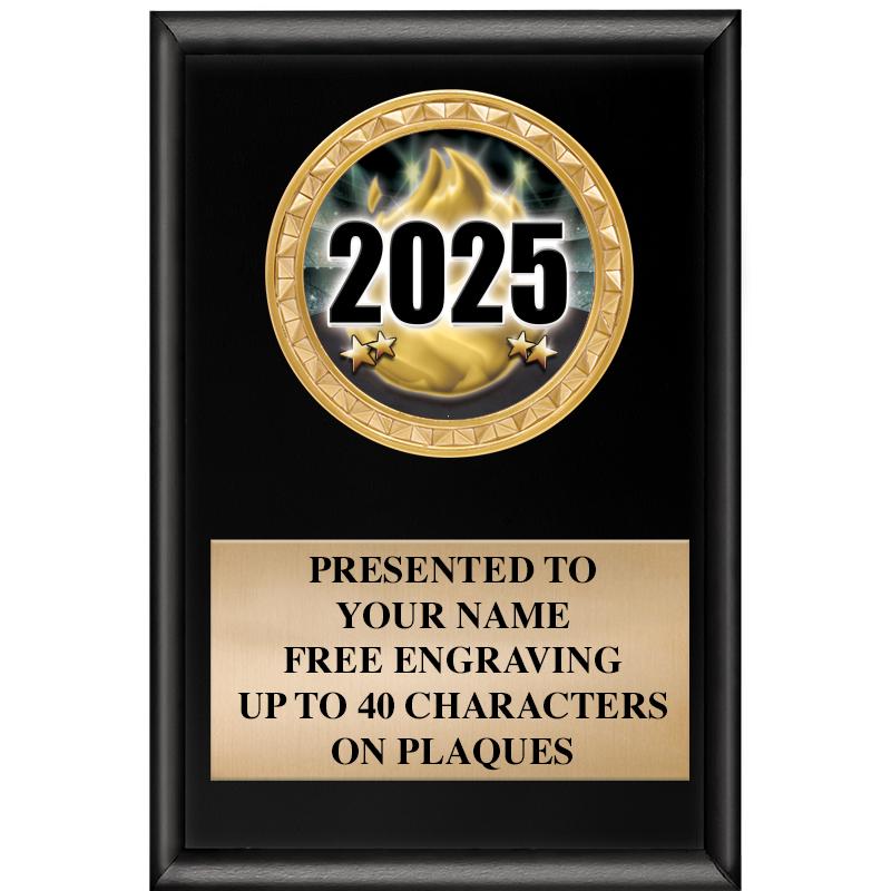 4" X 6" SHINY BLACK INSERT PLQ