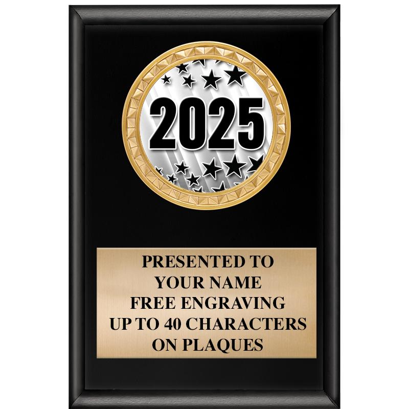 4" X 6" SHINY BLACK INSERT PLQ