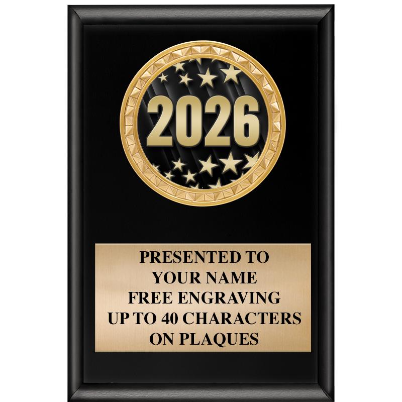 4" X 6" SHINY BLACK INSERT PLQ