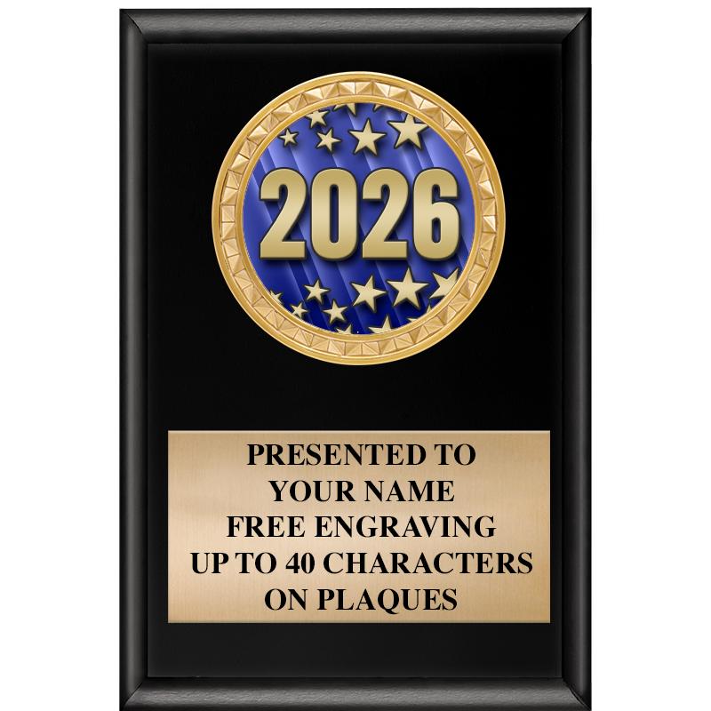 4" X 6" SHINY BLACK INSERT PLQ