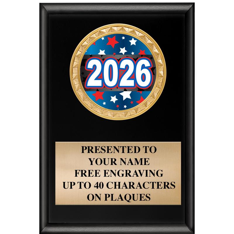 4" X 6" SHINY BLACK INSERT PLQ