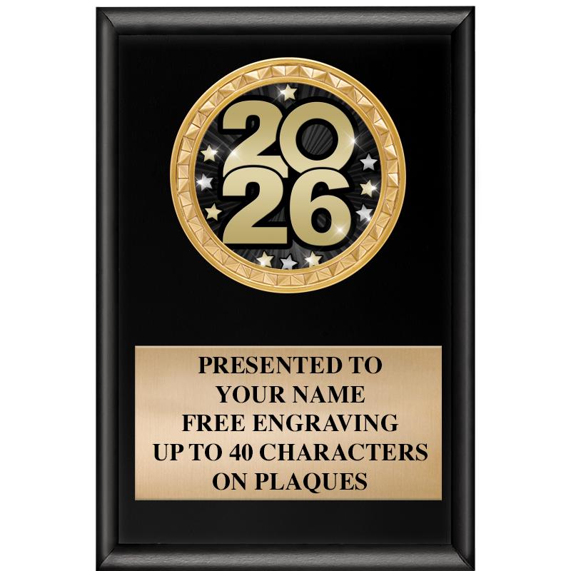 4" X 6" SHINY BLACK INSERT PLQ