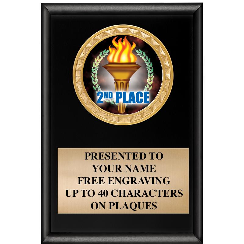 4" X 6" SHINY BLACK INSERT PLQ