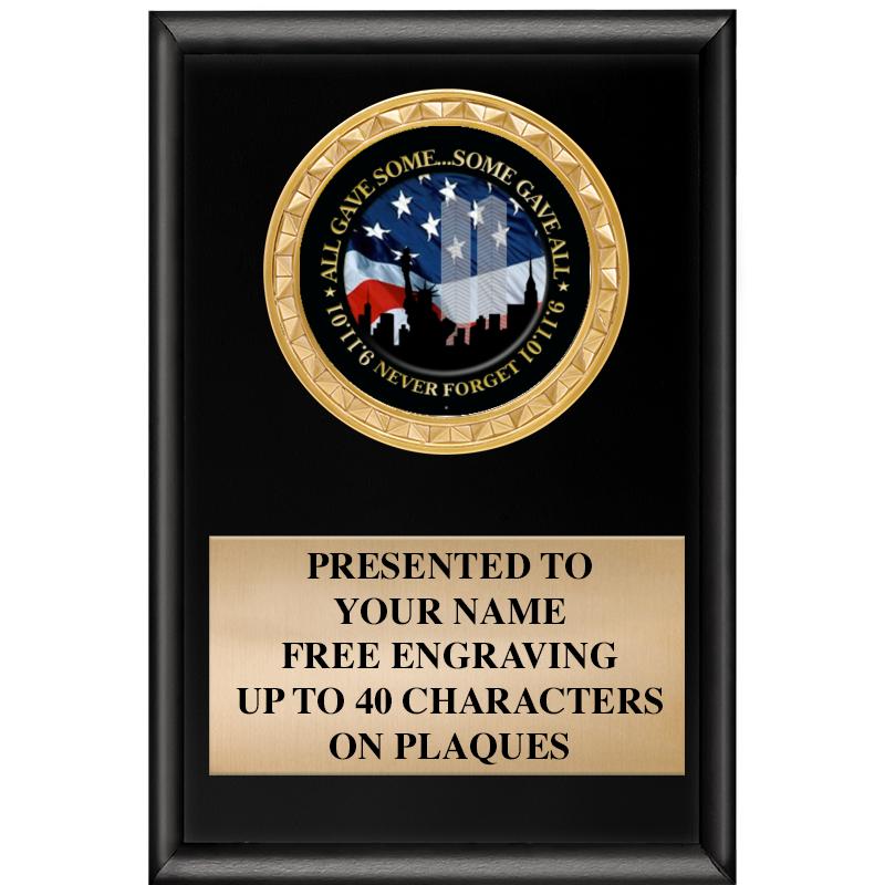 4" X 6" SHINY BLACK INSERT PLQ