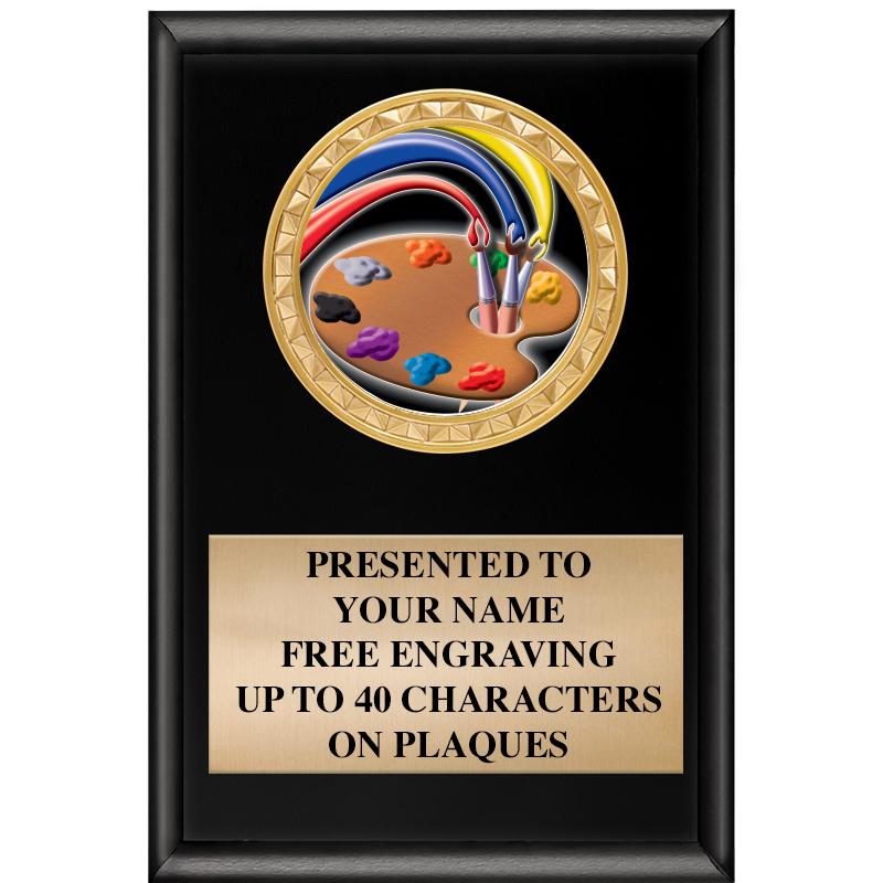 4" X 6" SHINY BLACK INSERT PLQ