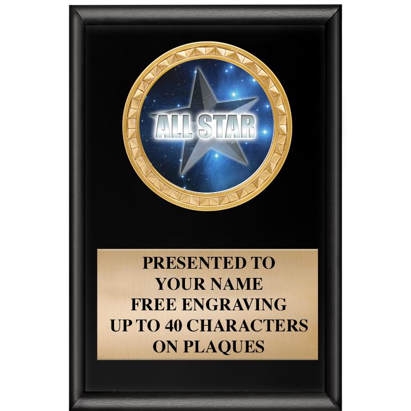 4" X 6" SHINY BLACK INSERT PLQ