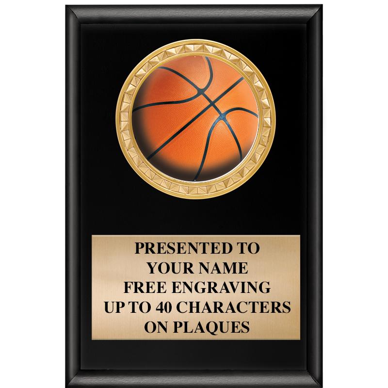 4" X 6" SHINY BLACK INSERT PLQ