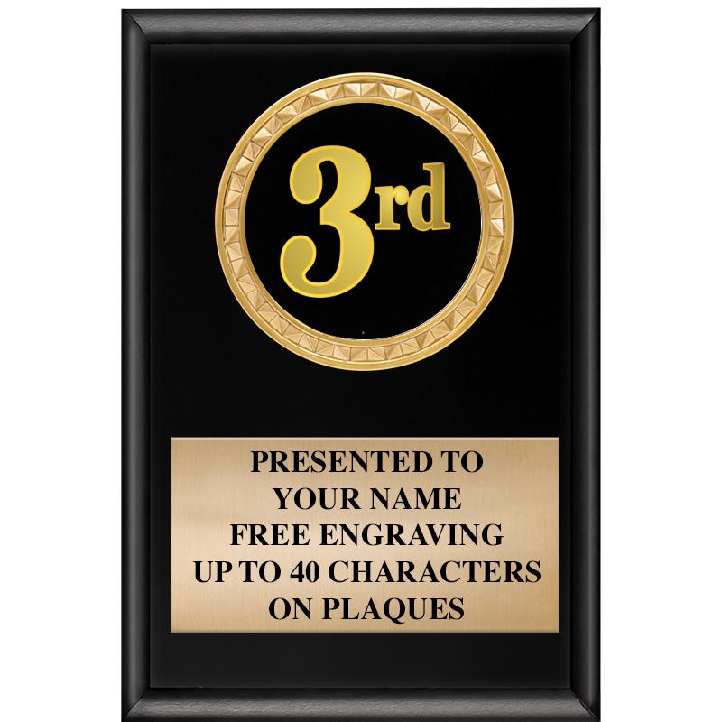 4" X 6" SHINY BLACK INSERT PLQ