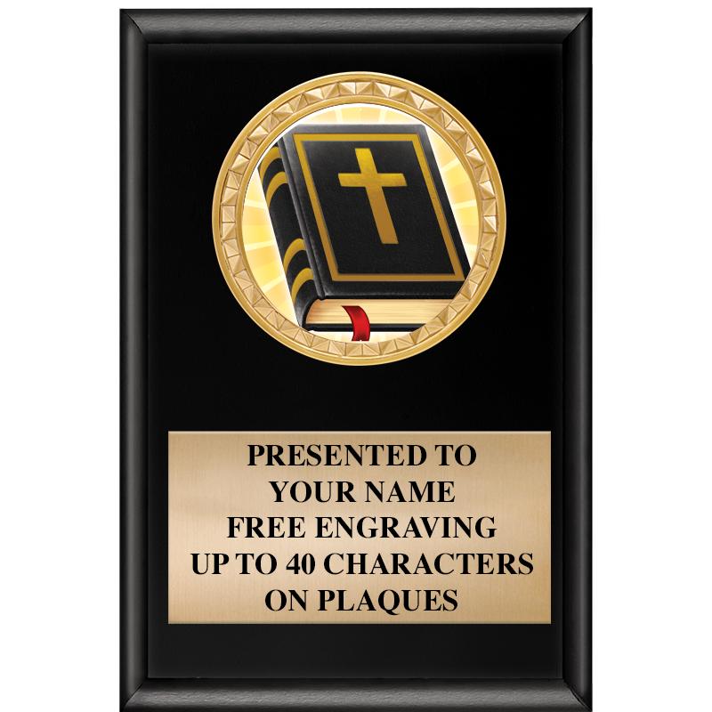 4" X 6" SHINY BLACK INSERT PLQ