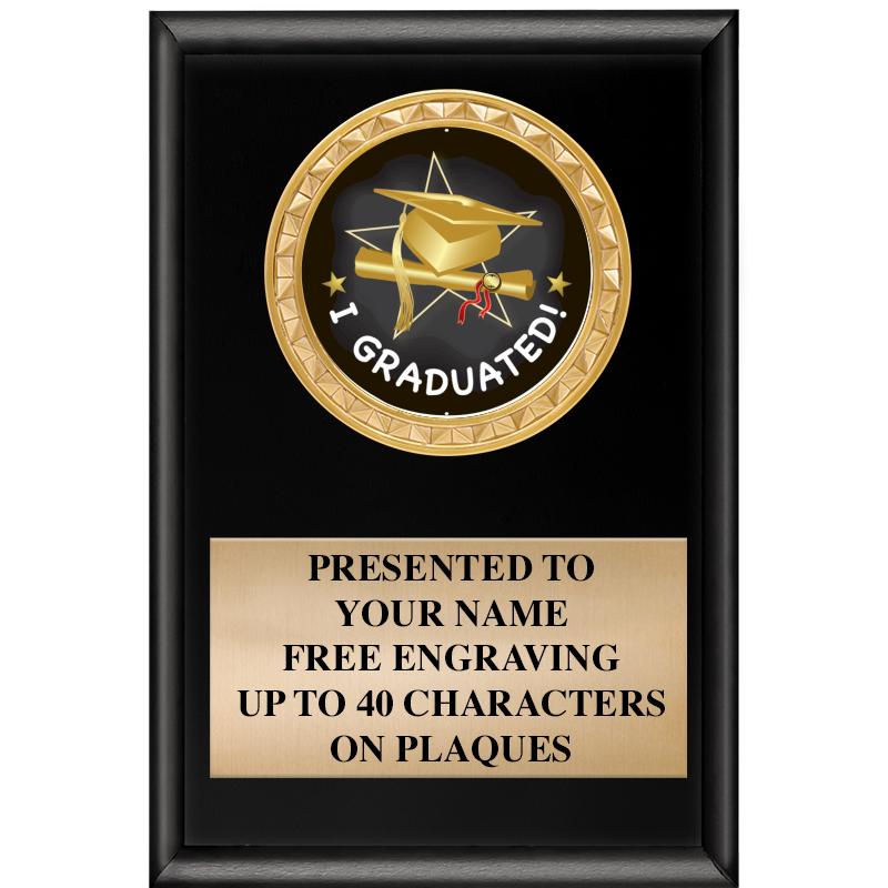 4" X 6" SHINY BLACK INSERT PLQ