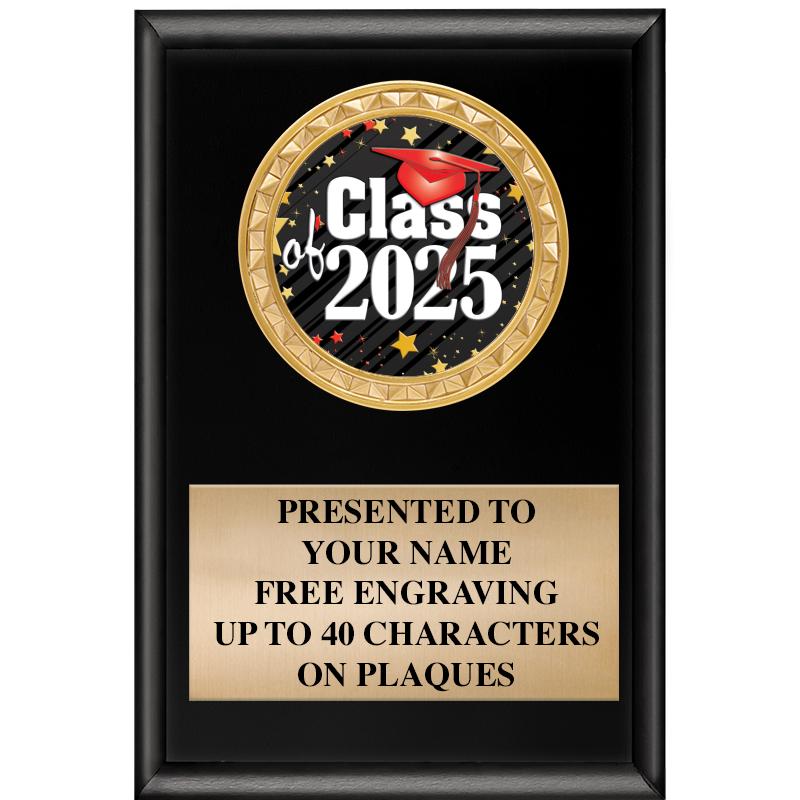 4" X 6" SHINY BLACK INSERT PLQ