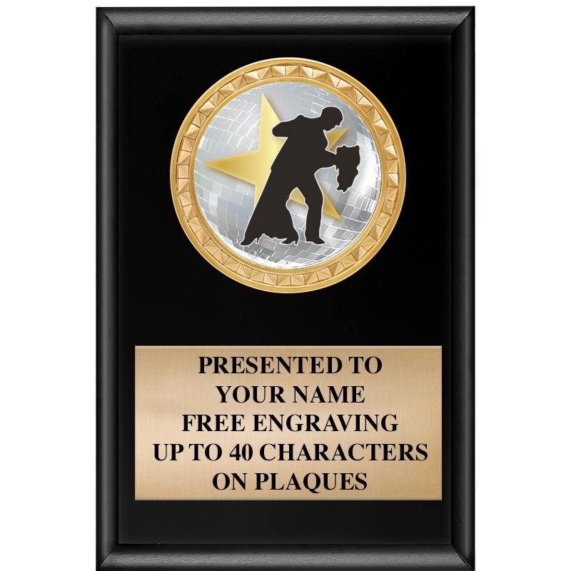 4" X 6" SHINY BLACK INSERT PLQ