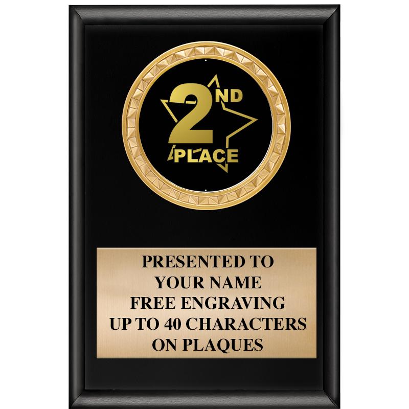 4" X 6" SHINY BLACK INSERT PLQ