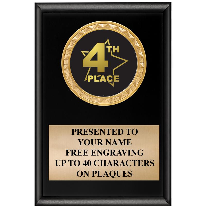 4" X 6" SHINY BLACK INSERT PLQ