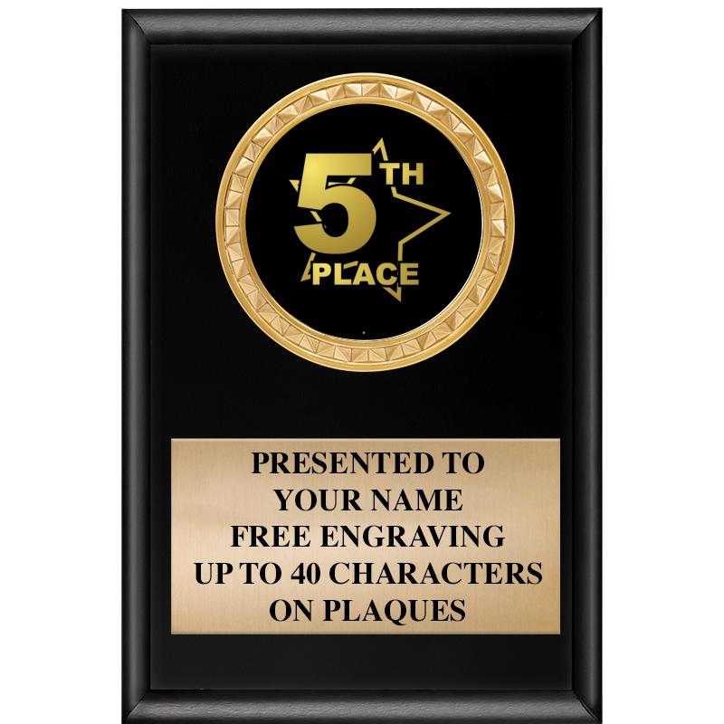 4" X 6" SHINY BLACK INSERT PLQ