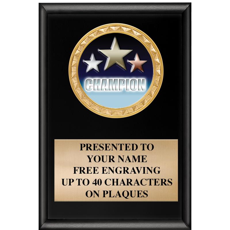 4" X 6" SHINY BLACK INSERT PLQ