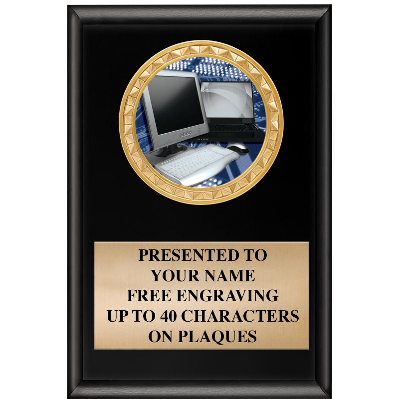 4" X 6" SHINY BLACK INSERT PLQ