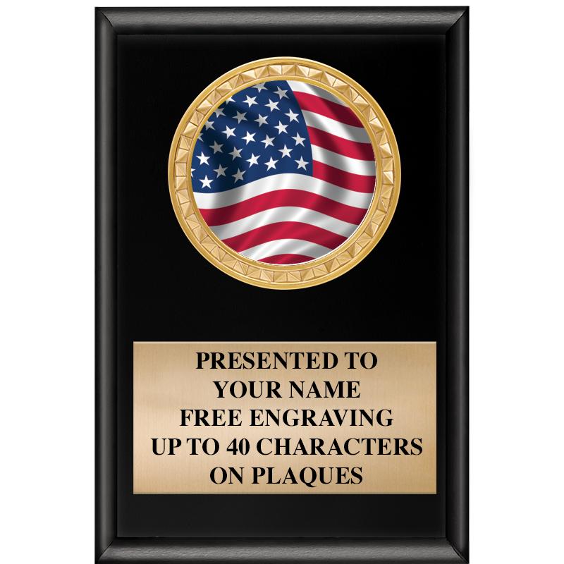 4" X 6" SHINY BLACK INSERT PLQ