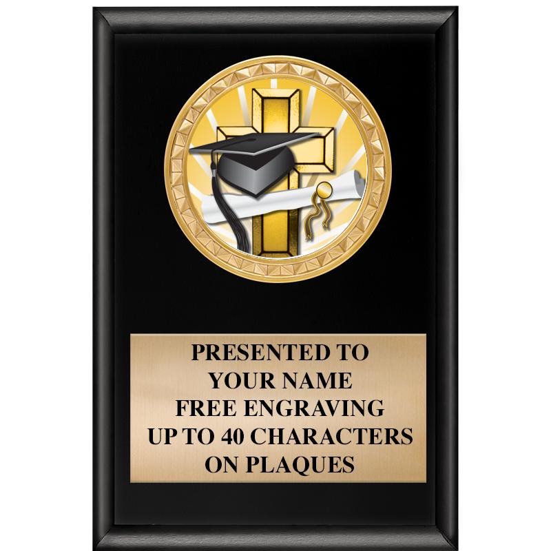 4" X 6" SHINY BLACK INSERT PLQ