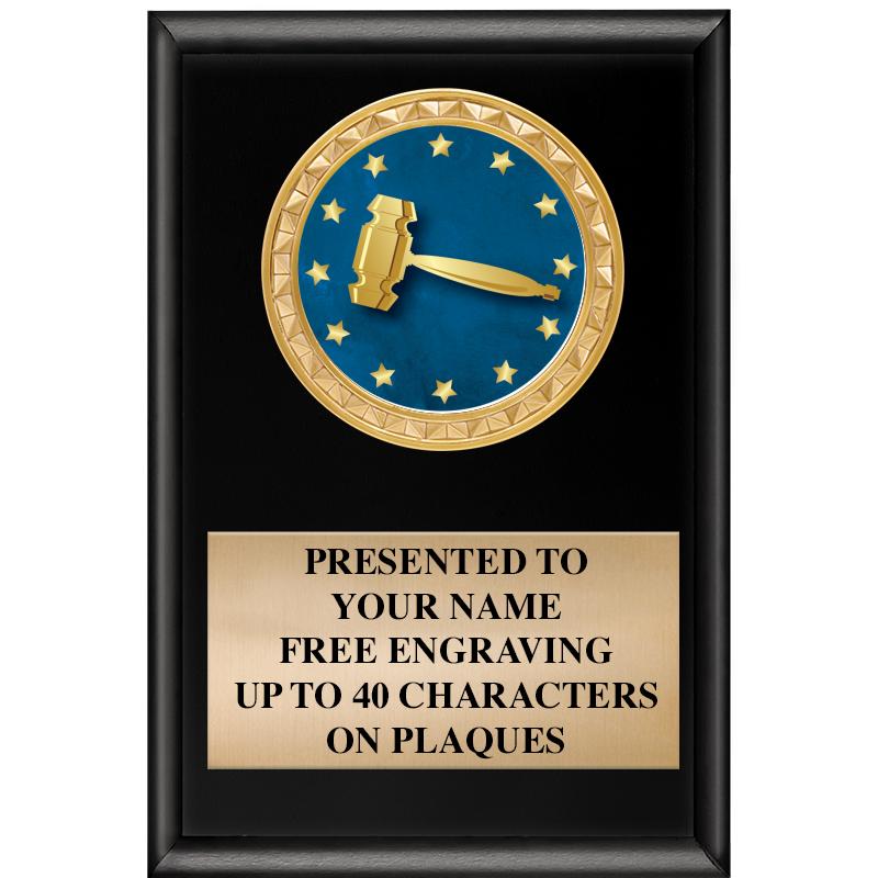 4" X 6" SHINY BLACK INSERT PLQ