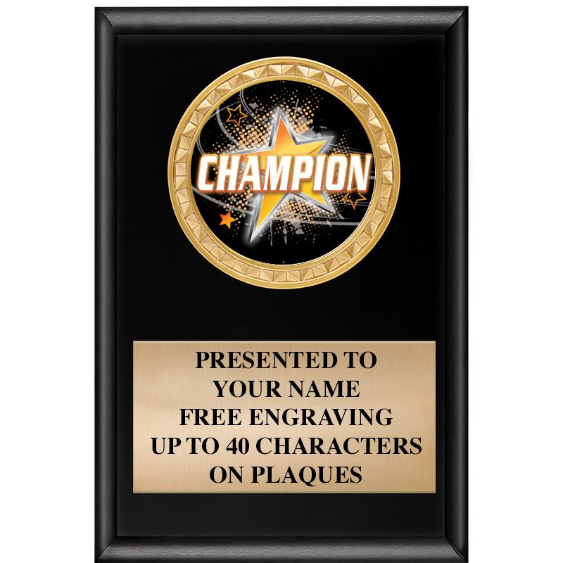 4" X 6" SHINY BLACK INSERT PLQ