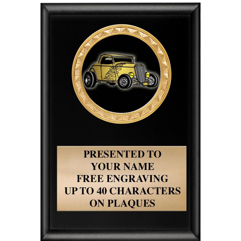 4" X 6" SHINY BLACK INSERT PLQ