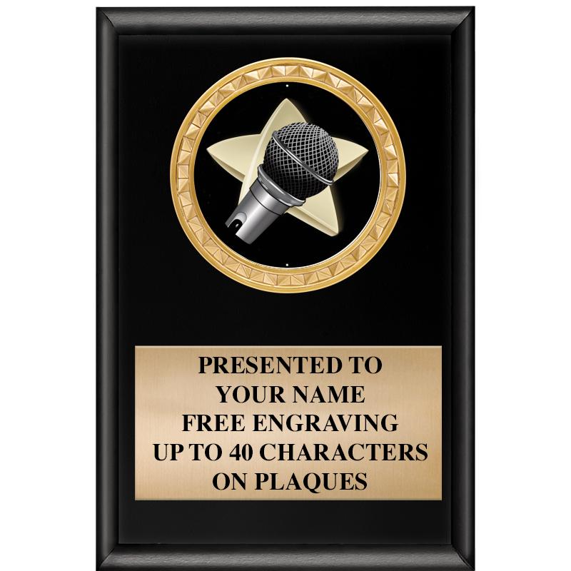 4" X 6" SHINY BLACK INSERT PLQ