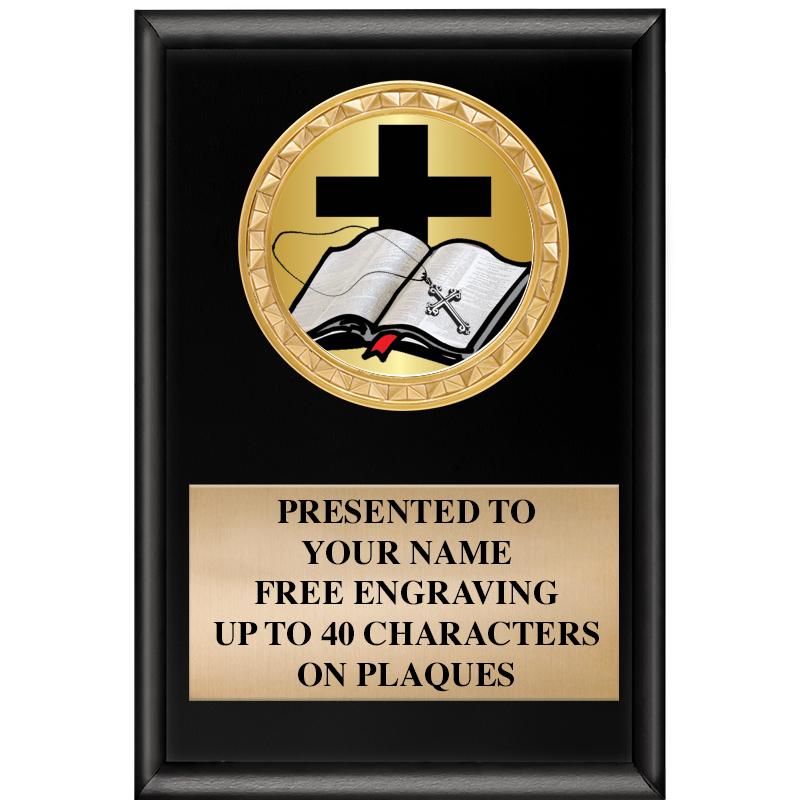 4" X 6" SHINY BLACK INSERT PLQ