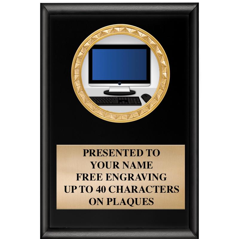 4" X 6" SHINY BLACK INSERT PLQ