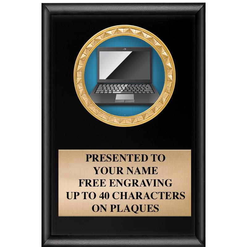 4" X 6" SHINY BLACK INSERT PLQ