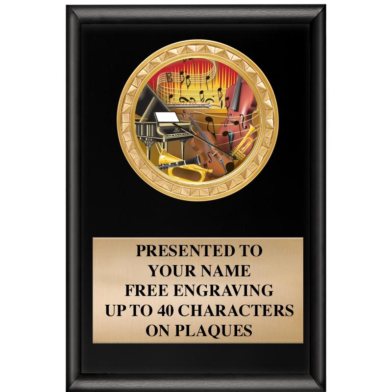 4" X 6" SHINY BLACK INSERT PLQ