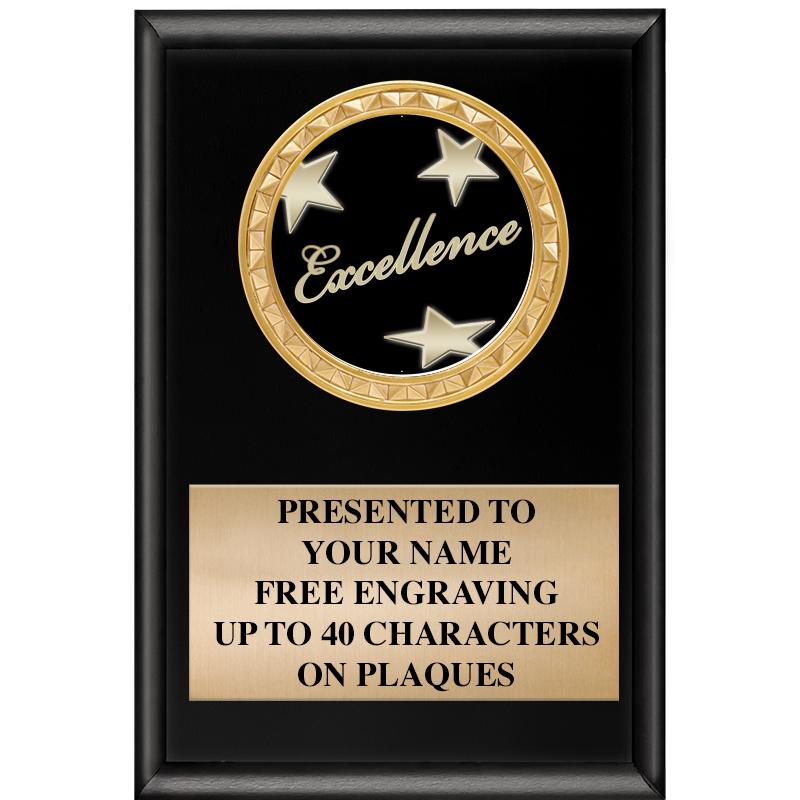 4" X 6" SHINY BLACK INSERT PLQ