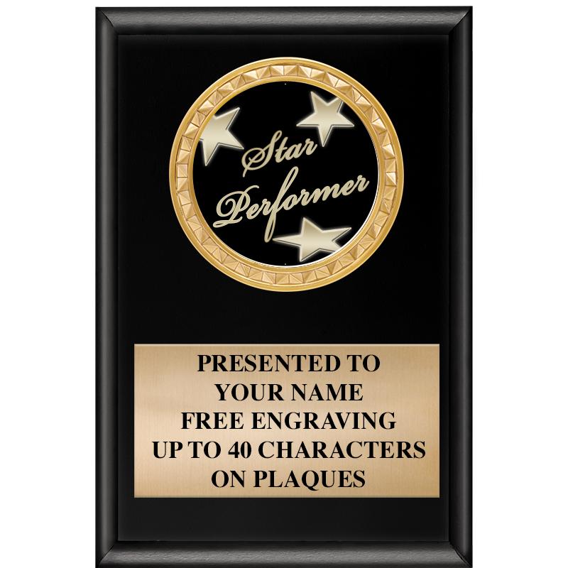 4" X 6" SHINY BLACK INSERT PLQ