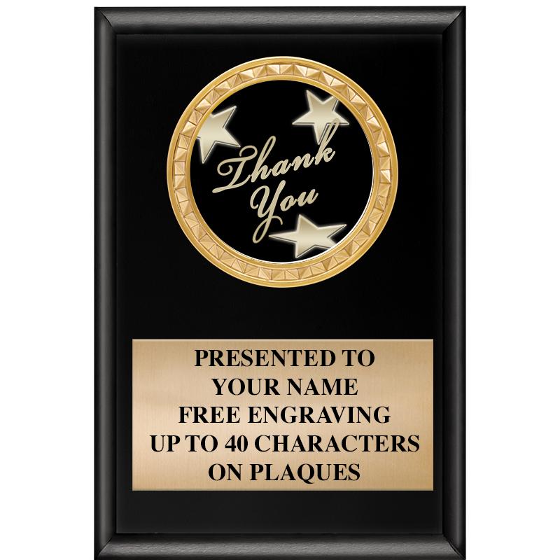 4" X 6" SHINY BLACK INSERT PLQ