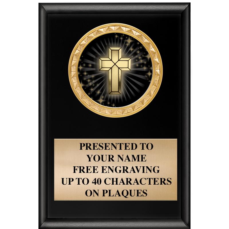 4" X 6" SHINY BLACK INSERT PLQ